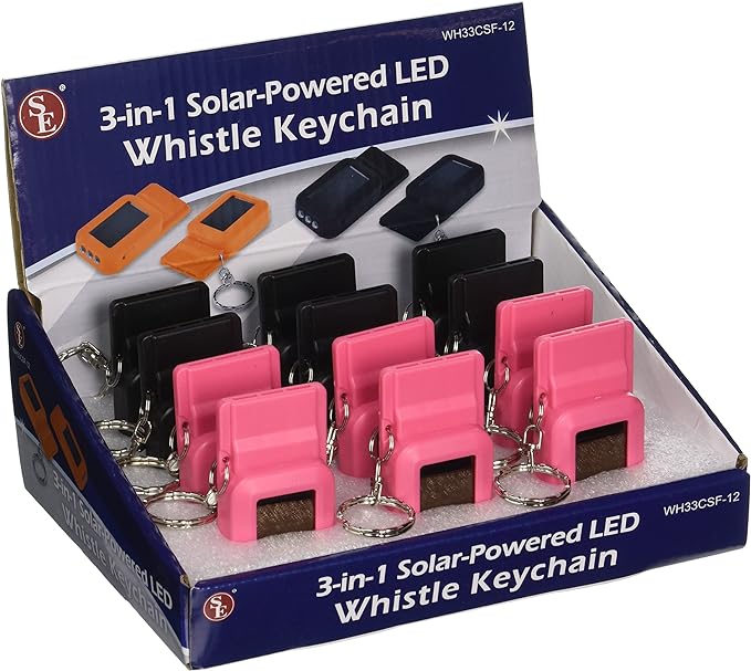 Load image into Gallery viewer, SE 3-in-1 Solar-Powered LED Whistles with Keychains
