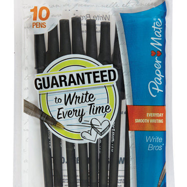 Paper Mate Write Bros Black Ball Point Pen 10 pk