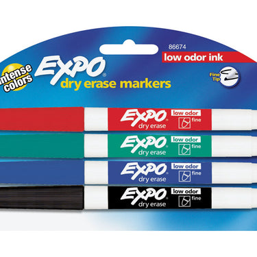 EXPO Low Odor Assorted Color Dry Erase Marker 4 pk