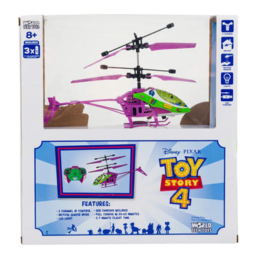 Back of the Toy Story 4 RC helicopter box