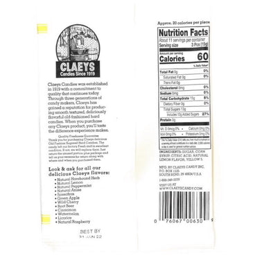 Claeys Old Fashioned Lemon Hard Candy 6 oz
