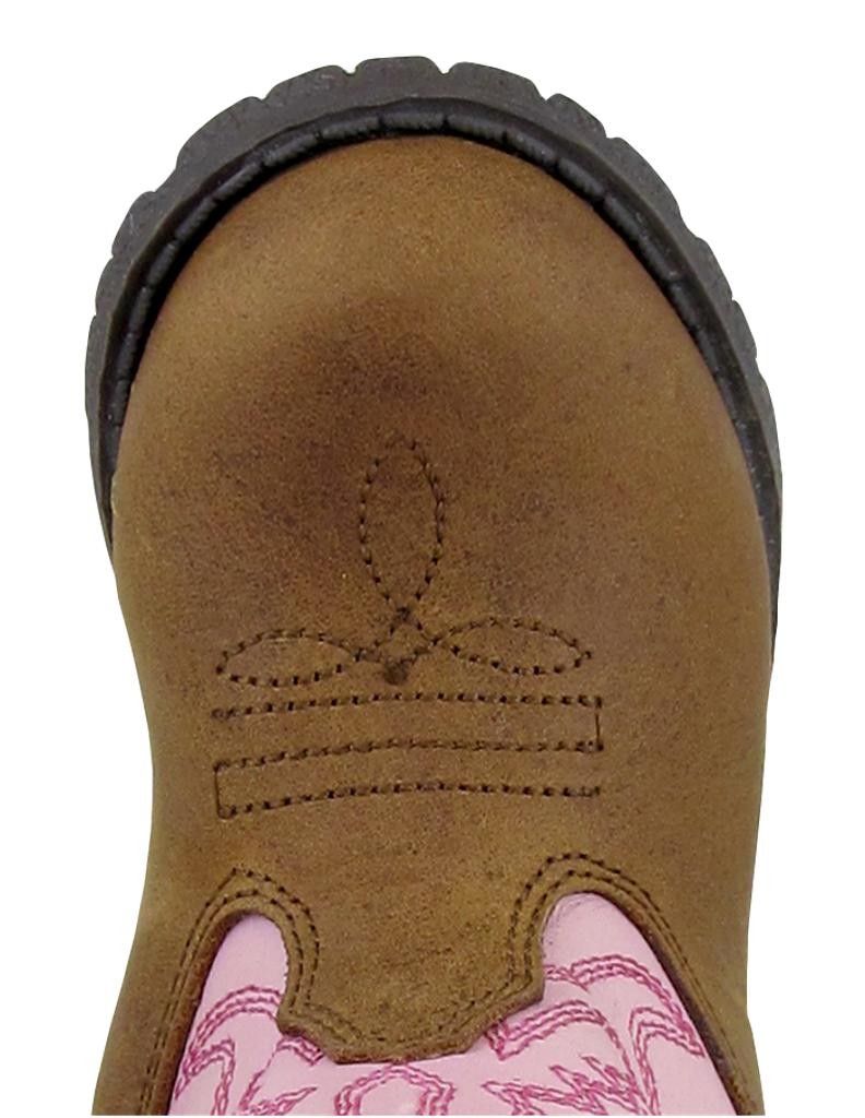 Load image into Gallery viewer, Smoky Mountain Western Boots Girls Hop along Leather Brown Pink 5-8
