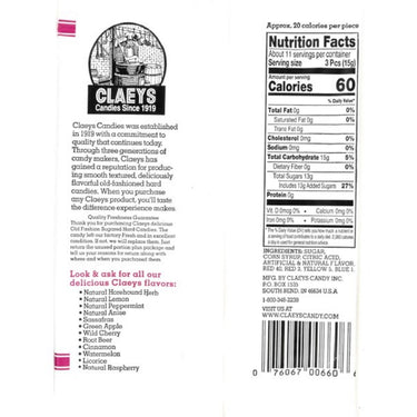 Claeys Old Fashioned Assorted Fruit Hard Candy 6 oz