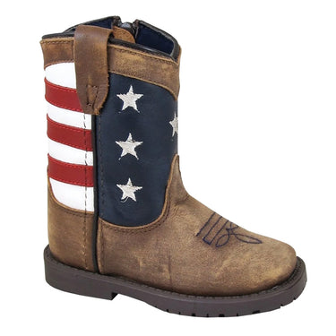 Smoky Mountain Toddler Western Boots (Stars And Stripes/Vintage Brown) Size 9