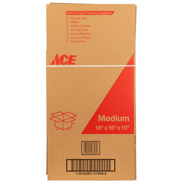 Ace 15 in. H X 16 in. W X 16 in. L Cardboard Corrugated Box 1 pk