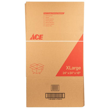 Ace 18 in. H X 24 in. W X 24 in. L Cardboard Corrugated Box 1 pk
