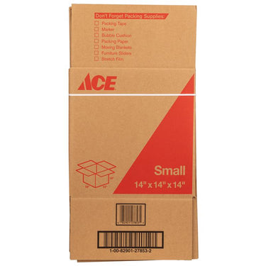 Ace 14 in. H X 14 in. W X 14 in. L Cardboard Corrugated Box 1 pk