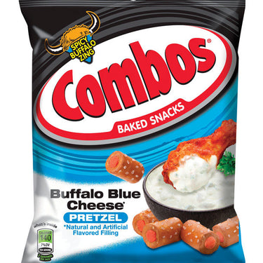 Combos Baked Snacks Buffalo Blue Cheese Filled Pretzels 6.3 oz Bagged