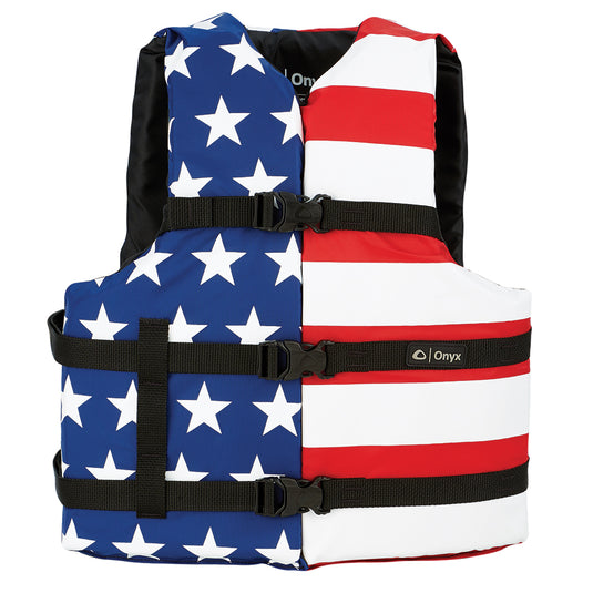 Onyx Nylon General Purpose Life Jacket - Adult Universal - Stars & Stripes