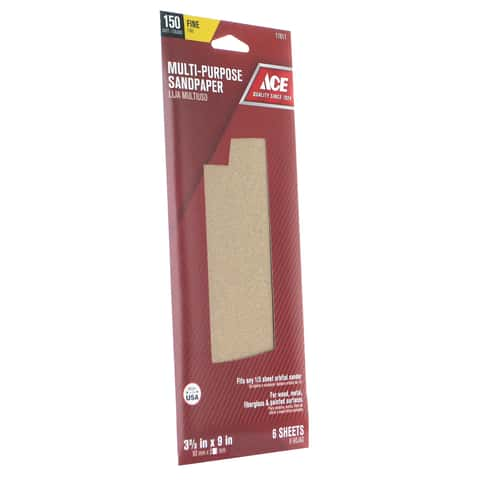 Load image into Gallery viewer, Ace 9 in. L X 3-2/3 in. W 150 Grit Aluminum Oxide Sandpaper 6 pk
