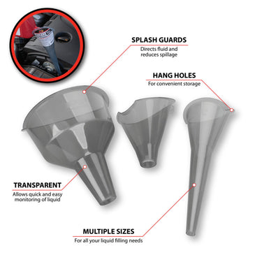 Performance Tool 3 pc. Clear View Funnels (1/2 pt & 1 qt)