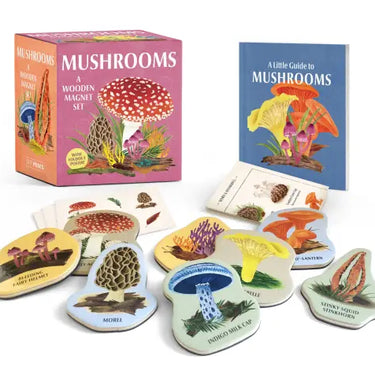 Mushrooms: A Wooden Magnet Set