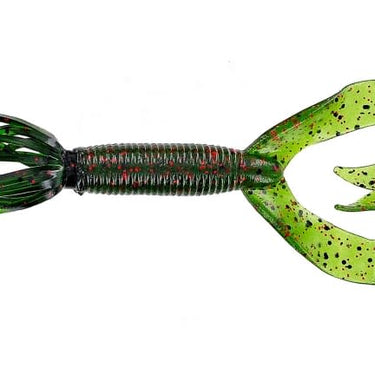 Yamamoto Double Tail 4" Hula Grub (Watermelon Black & Red Flake)