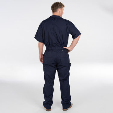 Key Poplin Unlined Short Sleeve Coveralls for Men (Navy) Size