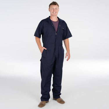 Key Poplin Unlined Short Sleeve Coveralls for Men (Navy) Size