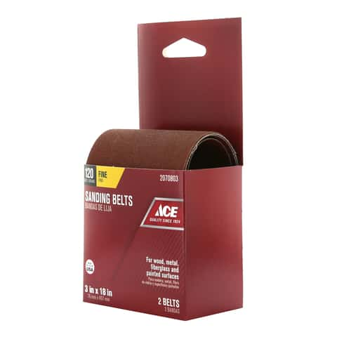 Load image into Gallery viewer, Ace 18 in. L X 3 in. W Aluminum Oxide Sanding Belt 120 Grit Fine 2 pc
