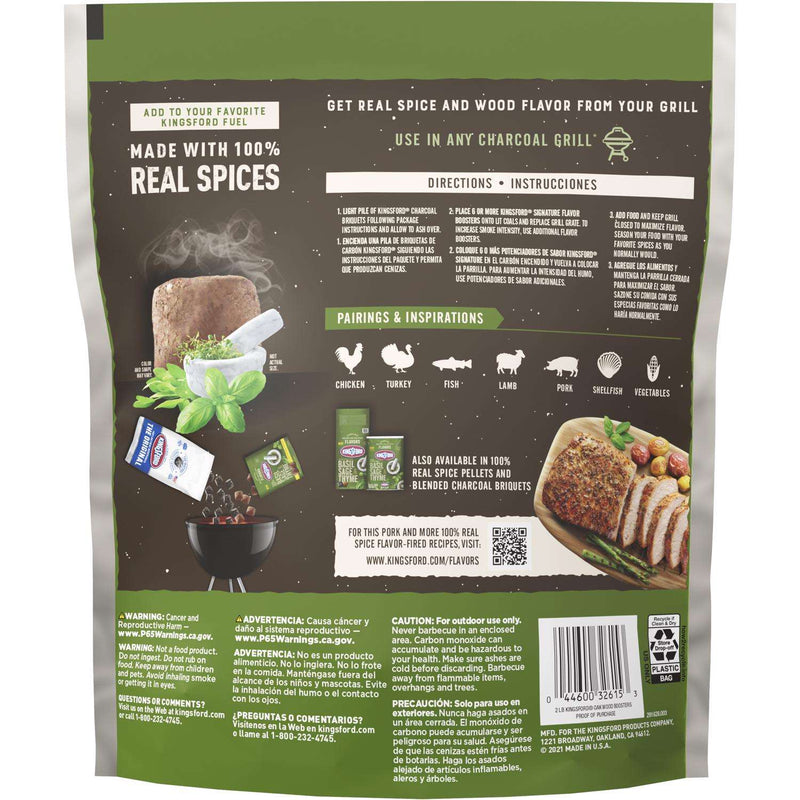 Load image into Gallery viewer, Kingsform Signature Flavors All Natural Basil Sage Thyme Charcoal Briquettes 2 lb
