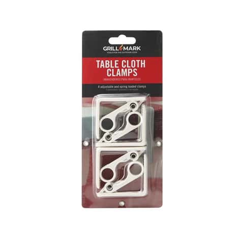 Grill Mark White Plastic Classic Tablecloth Clamps (4 pack)