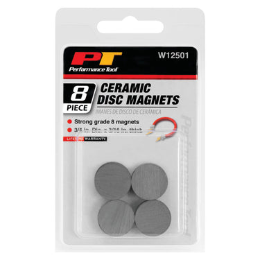 Performance Tool 8 pc. Ceramic Disc Magnets