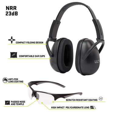 Allen ULTRX Blocker Ear & Eye Protection Combo - Black