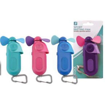 O2COOL Carabiner Sport Misting Fan - Pocket Sized, Portable On-The-Go Battery Powered Cooling, Sports Carabiner Fan (1 Fan)