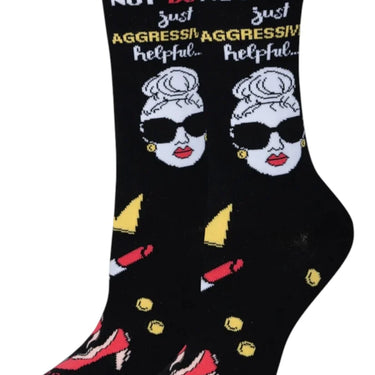 Odd Sox Not Bossy, Just Helpful Women's Crew Socks Size M