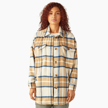 Dickies Women's Oversized Shirt Jacket (Maple) Size M