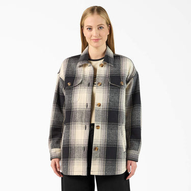 Dickies Women's Flannel Shacket (Black) Size S