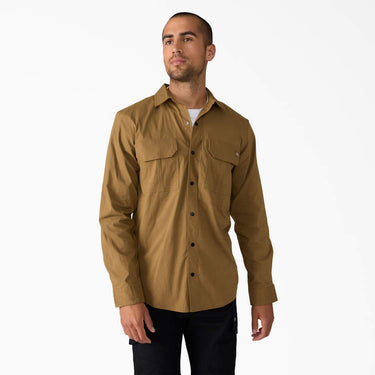 Dickies Tradebuilt Utility Long Sleeve Work Shirt (Coyote Brown) Size L