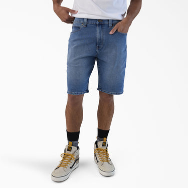 Dickies FLEX 5-Pocket Denim Shorts, 11" (Light Denim Wash) Size 38 Waist