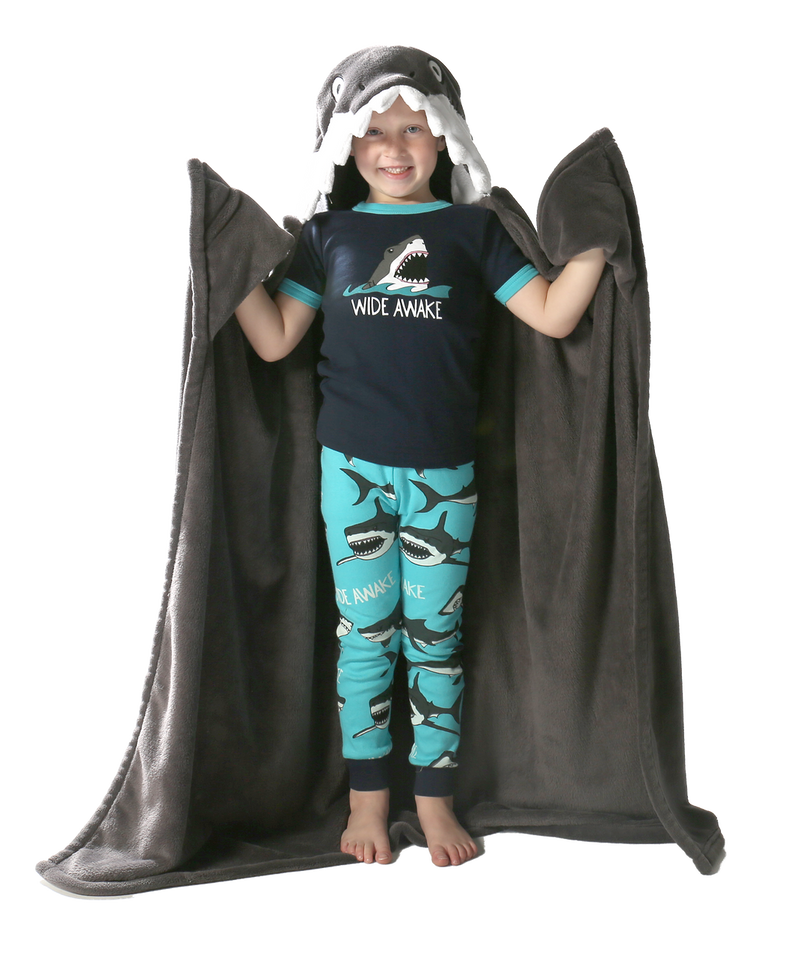 Load image into Gallery viewer, Shark Kid&#39;s Hooded Blanket
