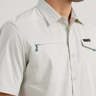 Wrangler Men's Asymmetrical Zip Pocket Shirt (White) Size XL