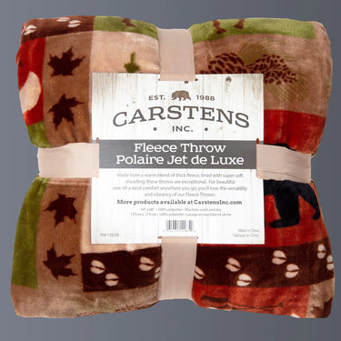 Carstens Patchwork Lodge Plush Sherpa Throw