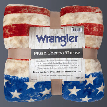 Carstens Wrangler® Stars & Stripes Plush Sherpa Throw