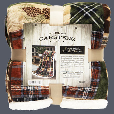 Carstens Tree Plaid Plush Sherpa Throw
