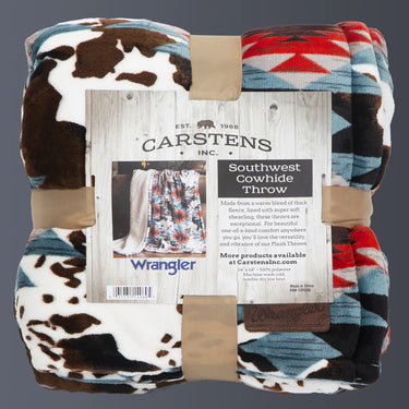 Carstens Wrangler® Southwest Cowhide Plush Sherpa Throw