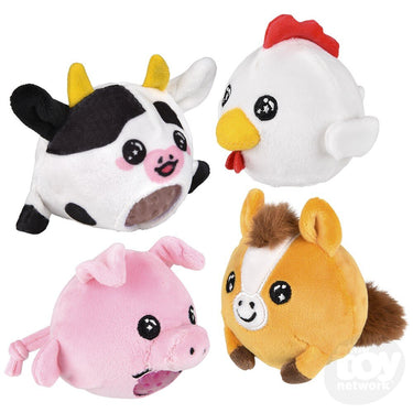 3" Farm Animal Squeezy Bead Plush (Sold Separately)