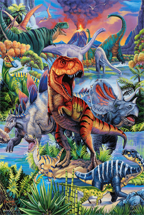 Dinosaurs By Jenny Newland Poster