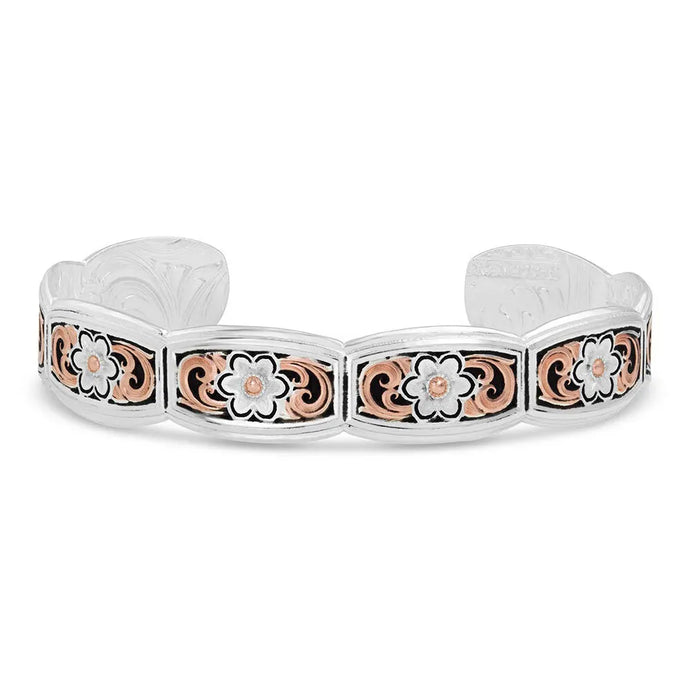 Montana Silversmith Classic Rose Gold Flower Swirl Cuff Bracelet