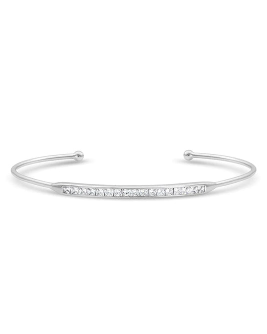 Montana Silversmiths Women's Minimal Clear Stone Bar Cuff Bracelet