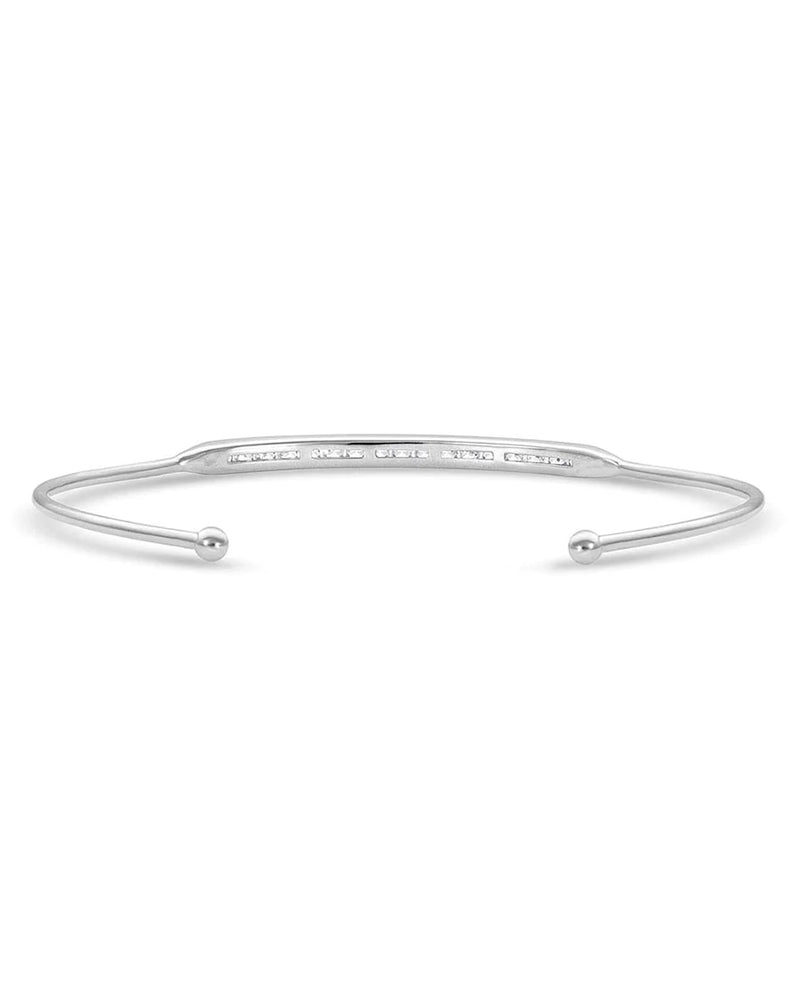 Load image into Gallery viewer, Montana Silversmiths Women&#39;s Minimal Clear Stone Bar Cuff Bracelet
