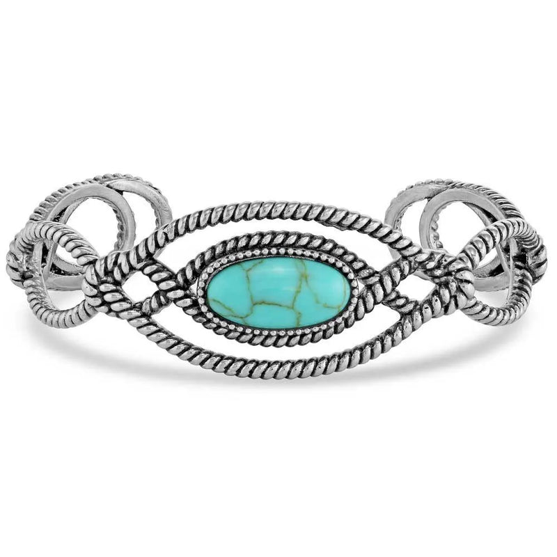 Load image into Gallery viewer, Montana Silversmith Bowline Knot Turquoise Cuff Bracelet
