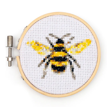 Kikkerland Mini Cross Stitch Embroidery Kit - Bee