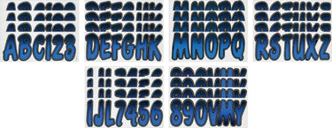 Boat Lettering 3″ Registration Kit (Blue/Black)
