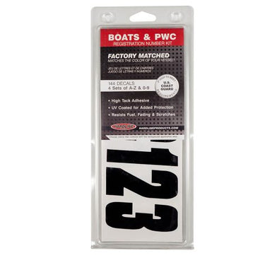 Boat Lettering 3″ Registration Kit (Black)