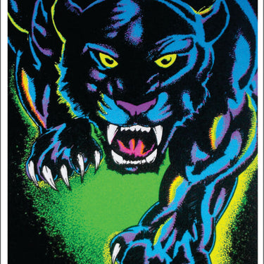 King of the Night Black Cat Black Light Poster