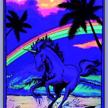Rainbow Unicorn Black Light Poster