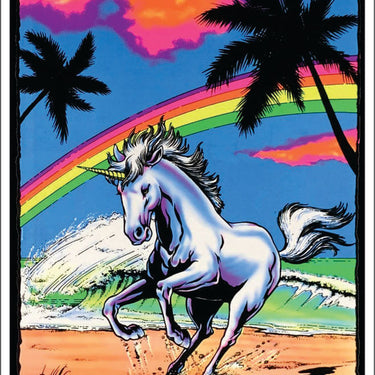 Rainbow Unicorn Black Light Poster