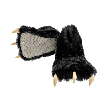 Lazy One Black Bear Paw Slipper Size S