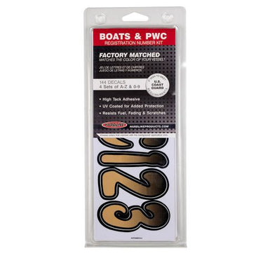 Boat Lettering 3″ Registration Kit (Brown/Black)